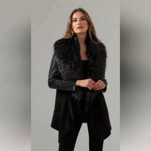 Joseph Ribkoff coat/jacket Black M Faux fur removable collar